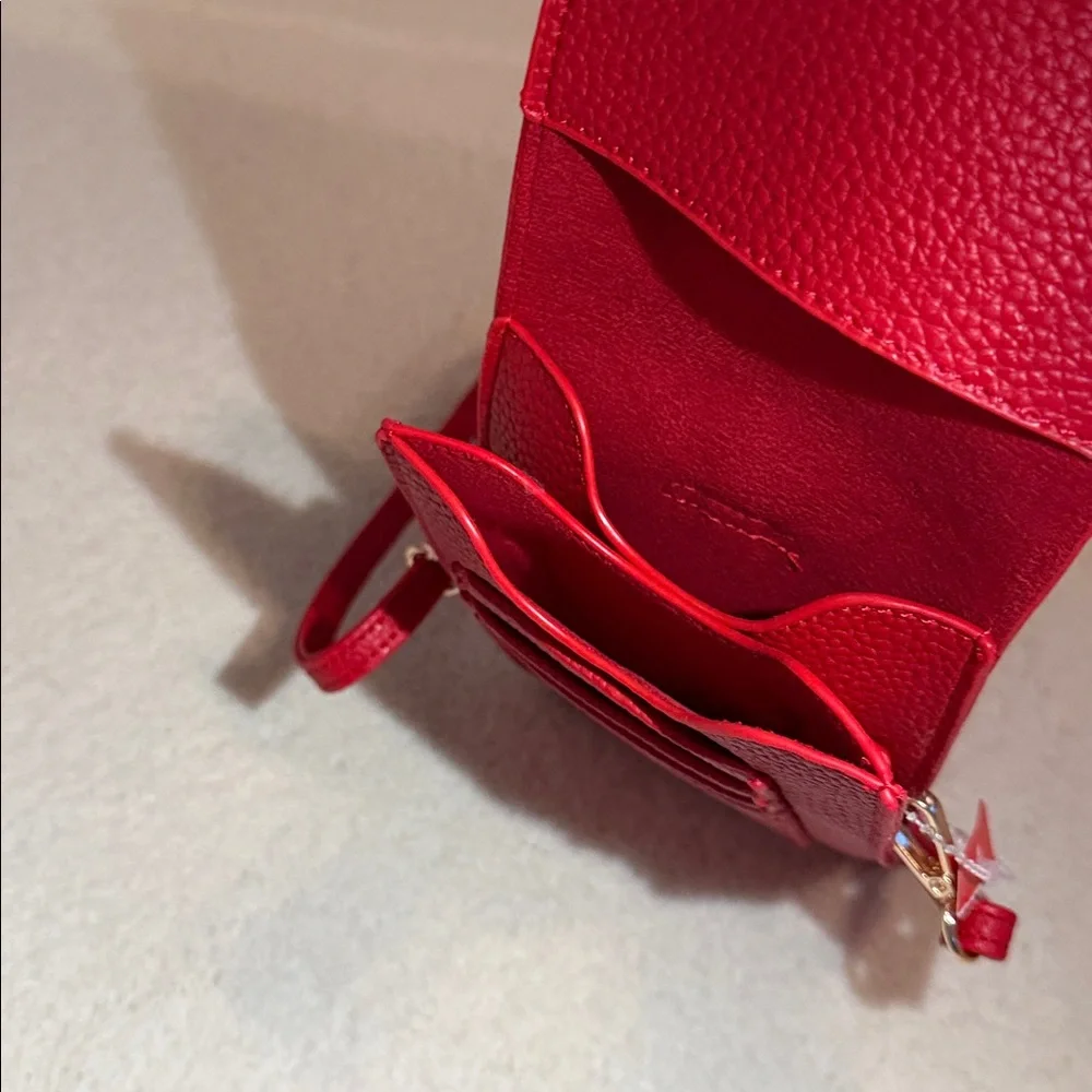 Vegan Leather Red Phone Wallet Bag